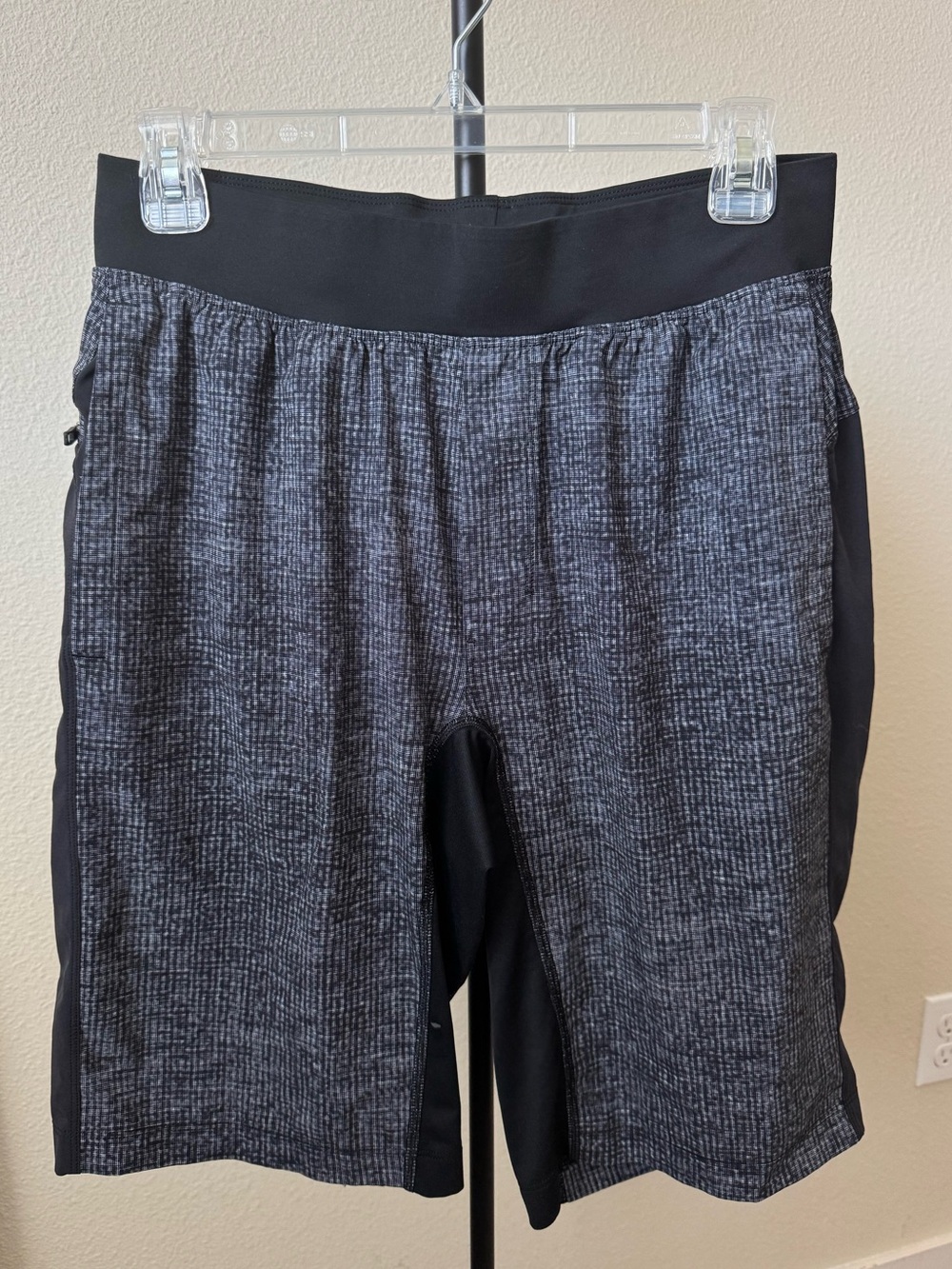 Lululemon Men's Heathered Charcoal & Black Athletic Shorts